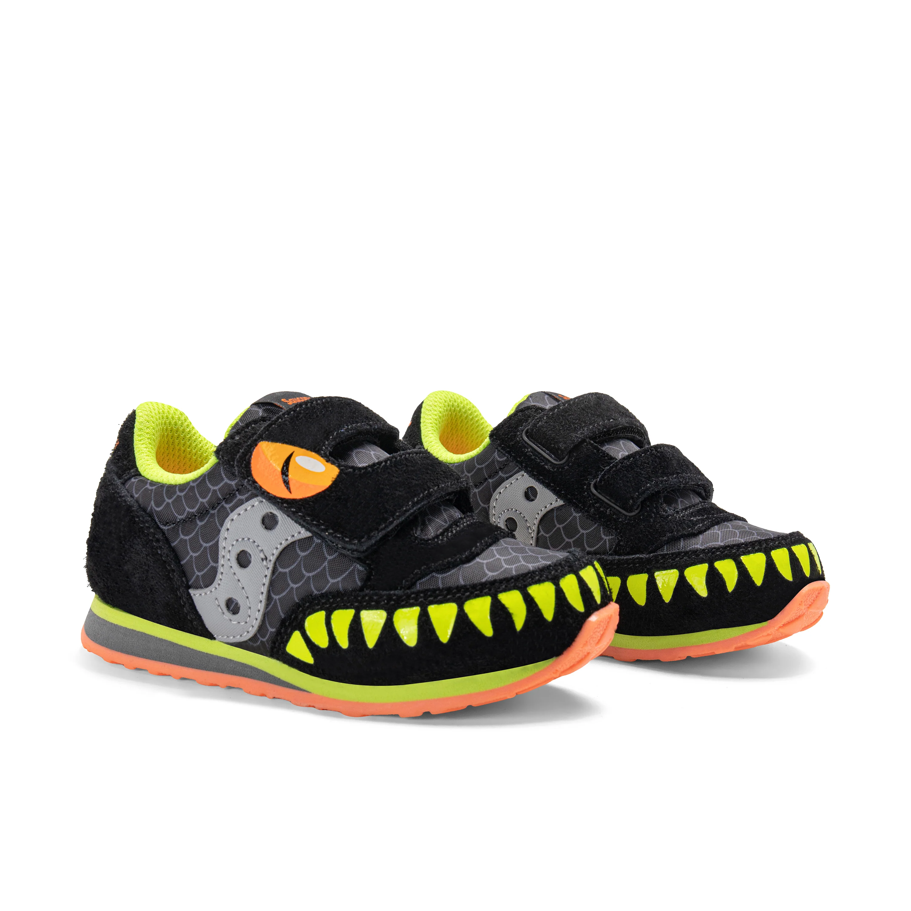 Jazz Hook & Loop Sneaker - Big Kid Black/Lime - Image 2