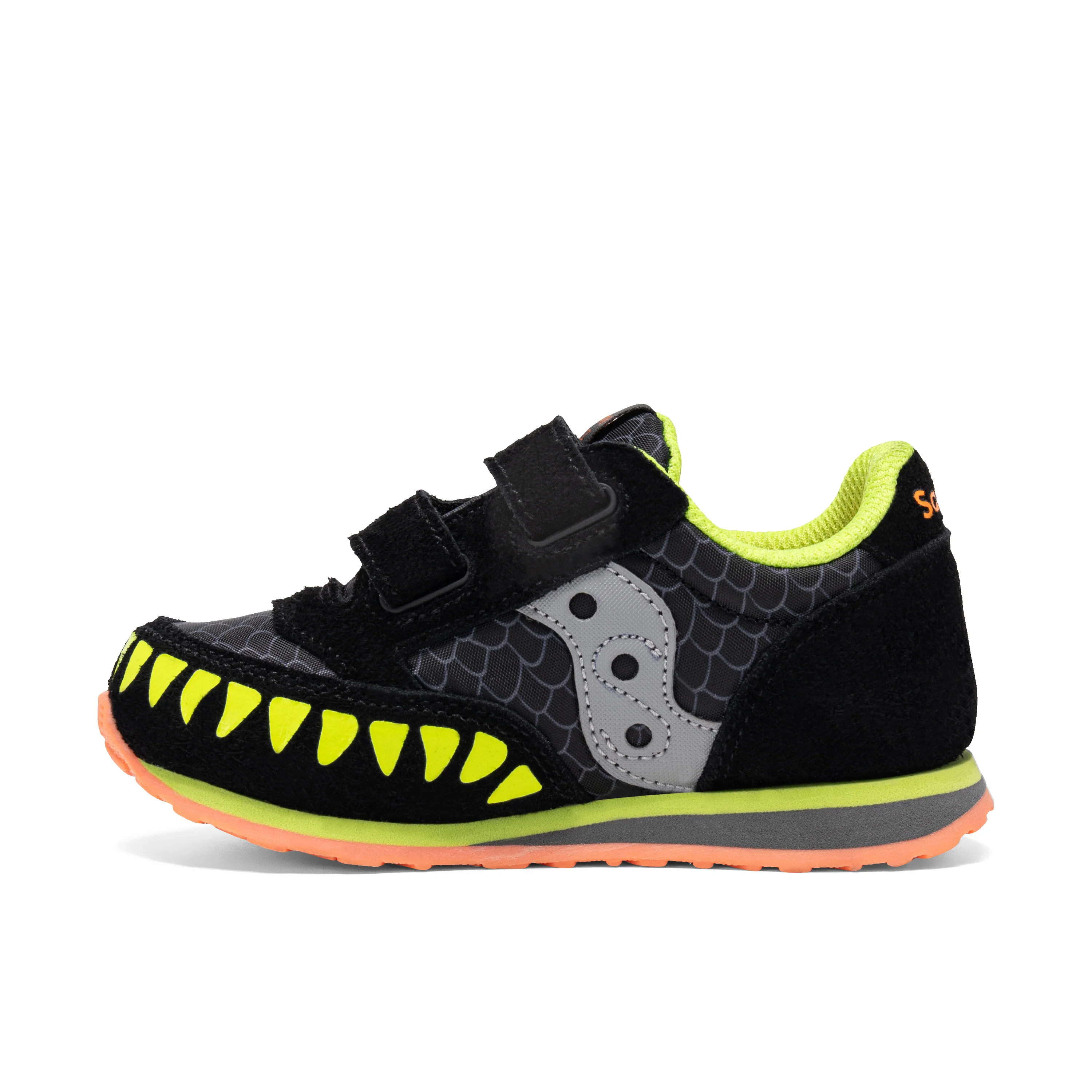 Jazz Hook & Loop Sneaker - Big Kid Black/Lime - Image 3