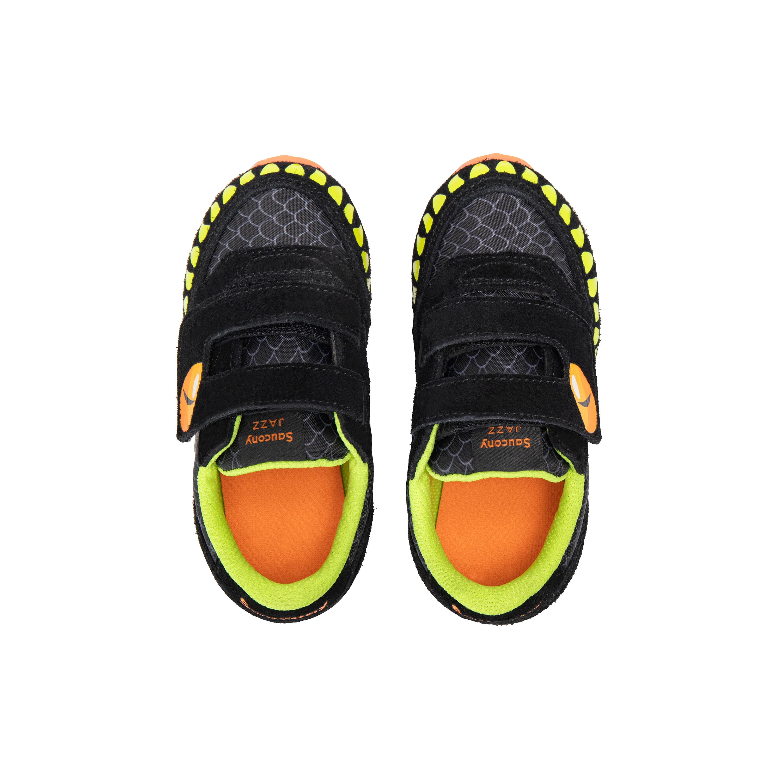 Jazz Hook & Loop Sneaker - Big Kid Black/Lime - Image 6