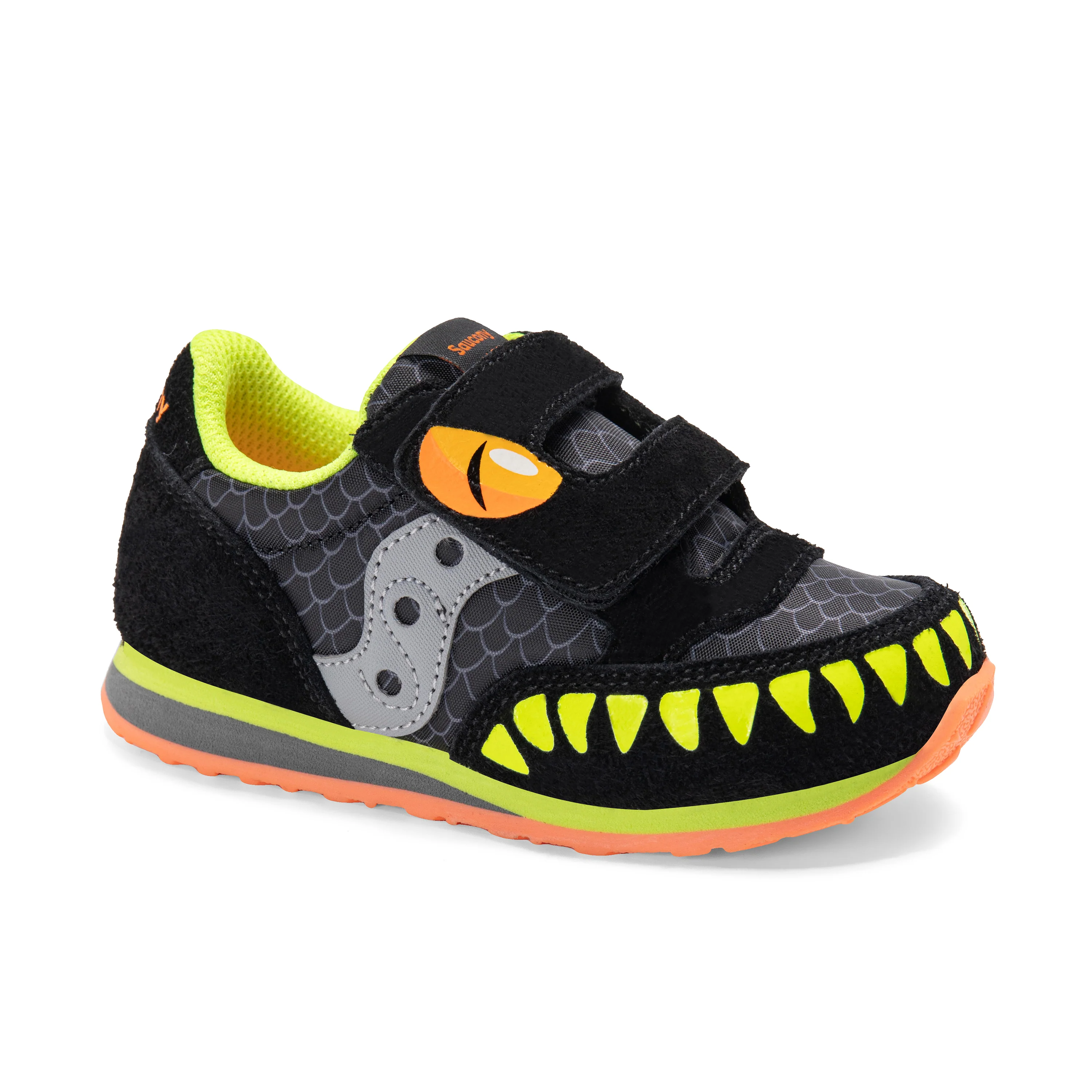 Jazz Hook & Loop Sneaker - Big Kid Black/Lime - Image 7