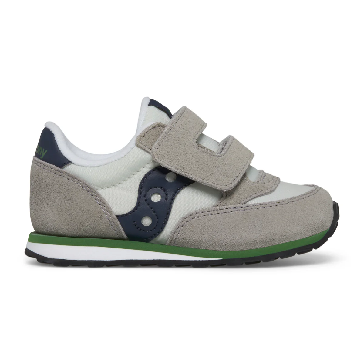 Jazz Hook & Loop Sneaker - Little Kid Grey/Navy/Green