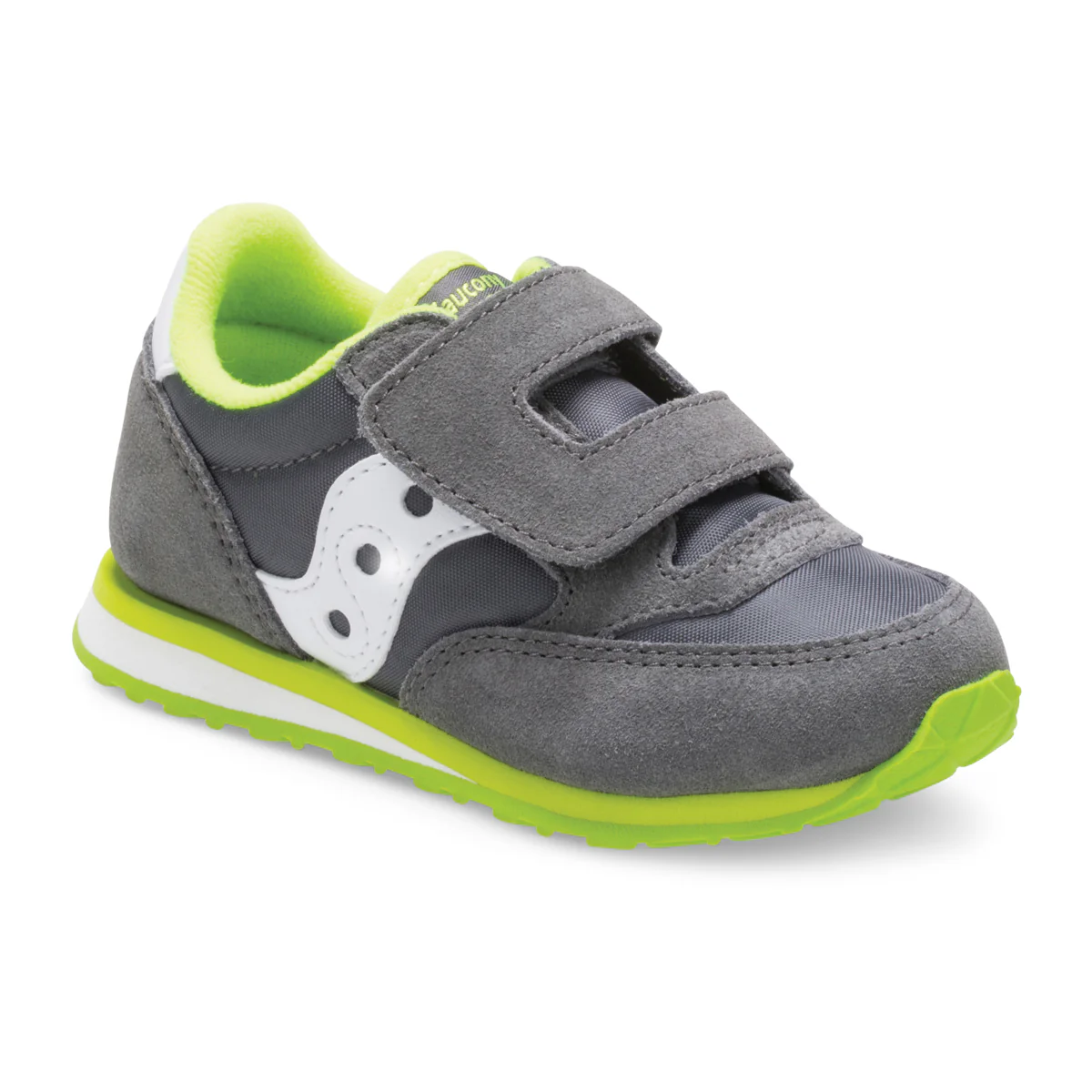 Jazz Hook & Loop Sneaker - Little Kid Grey/White/Green - Image 2