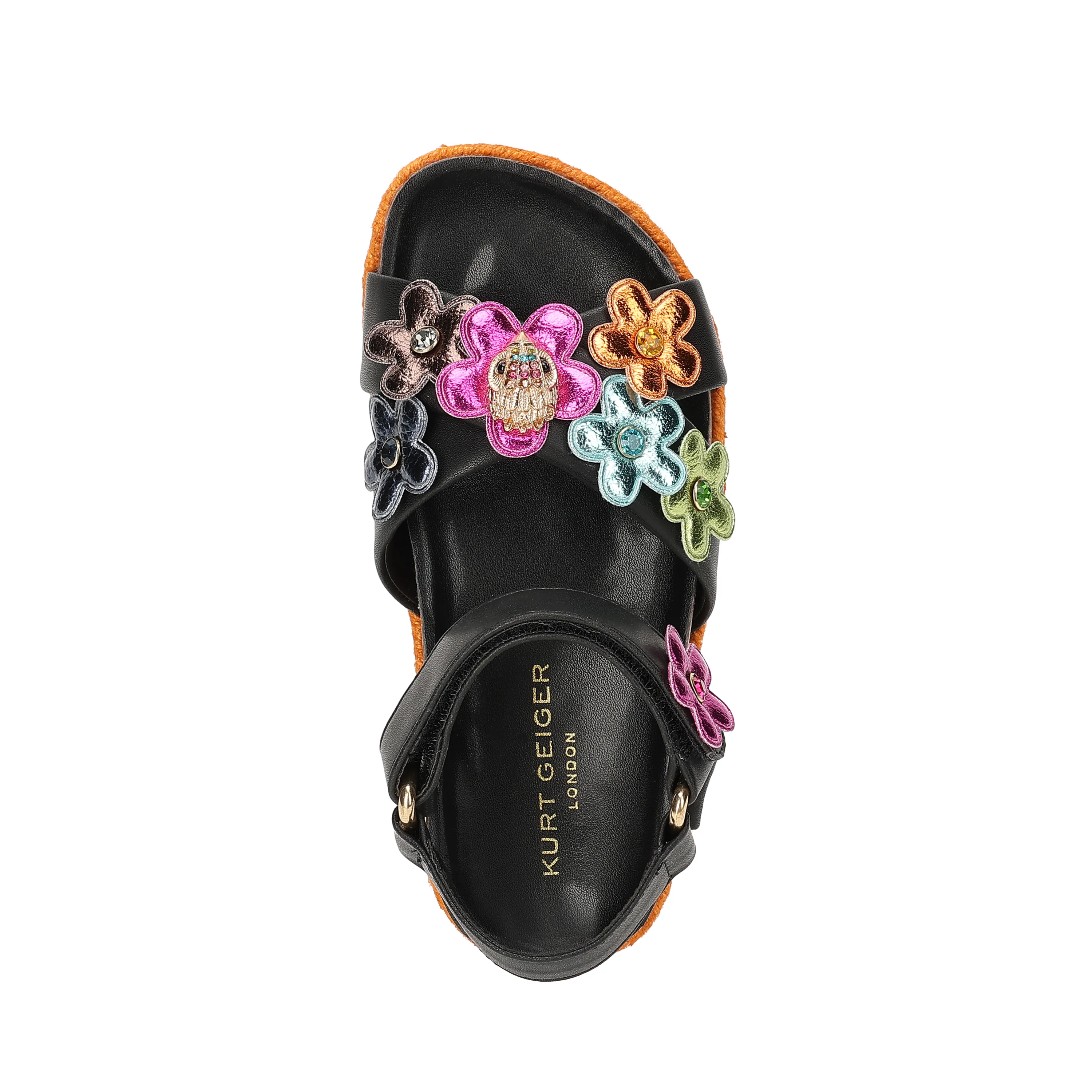 Mini Kensington Flower Sandal  - Big Kid Black Multi - Image 5