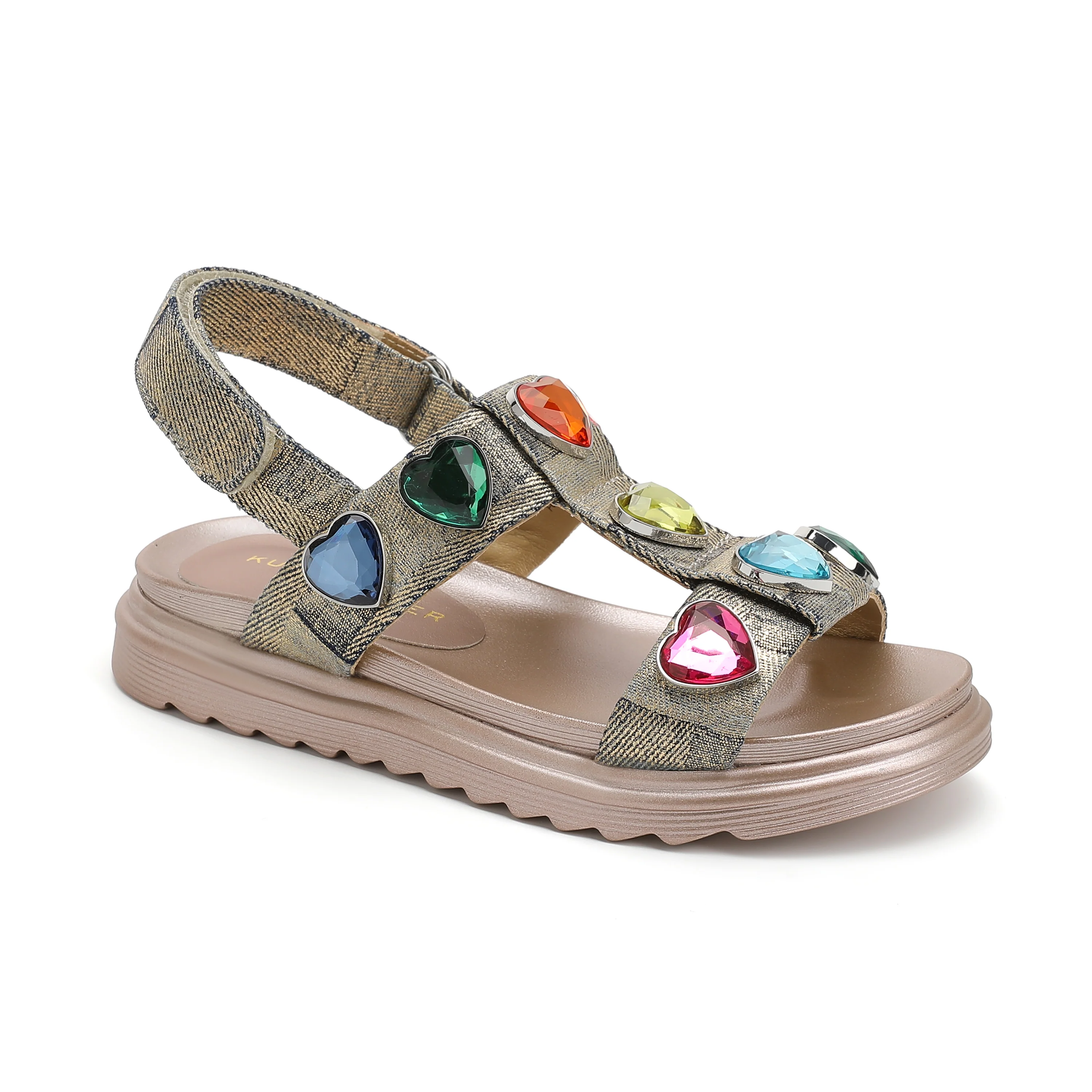 Mini Orson Hearts Sandal  - Big Kid Gold - Image 2